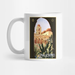 Palermo, Sicily, Italy Vintage Travel Poster Design Mug